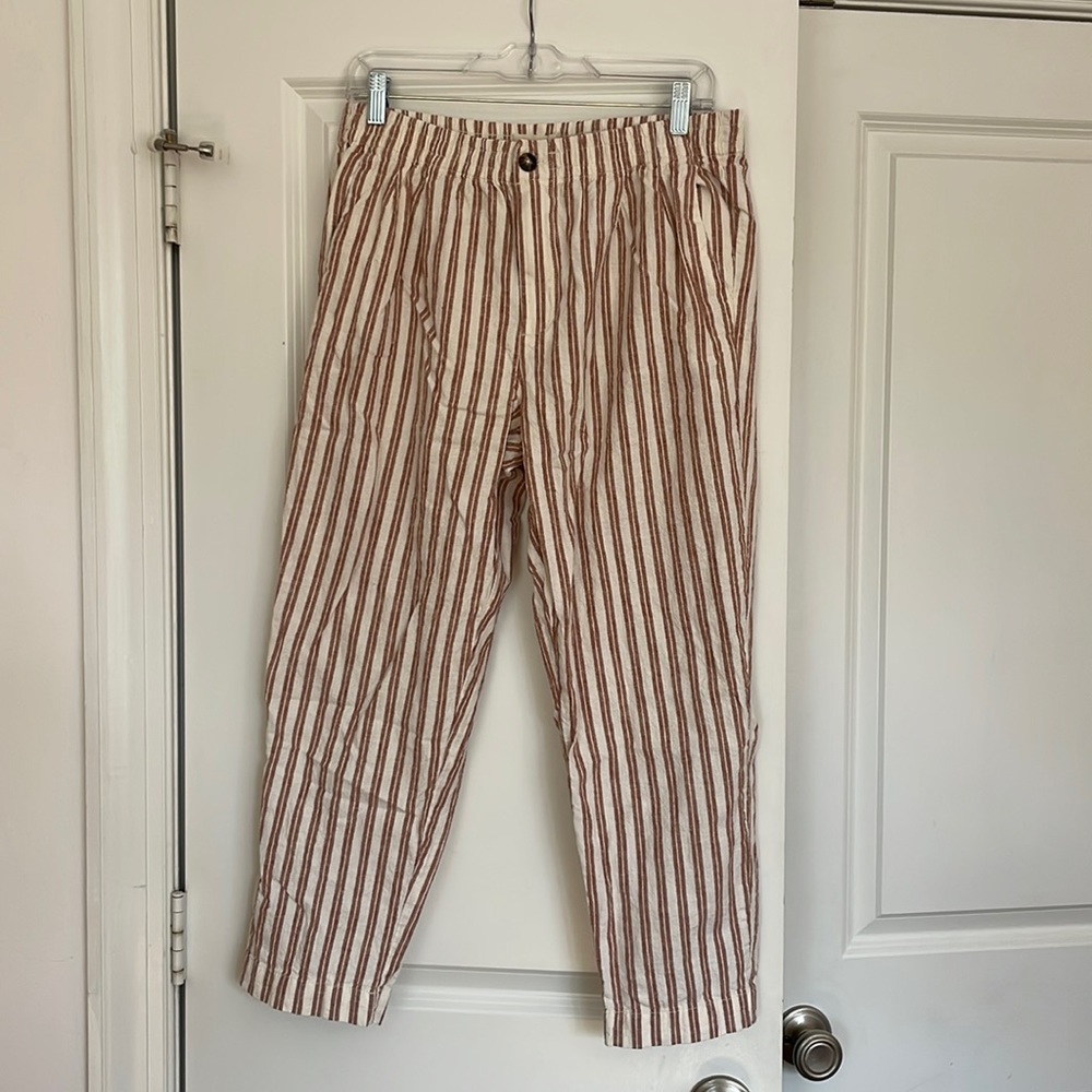 Madewell Linen-Cotton Track Trousers in Stripe